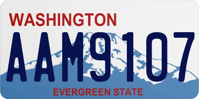 WA license plate AAM9107