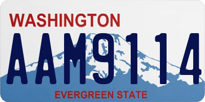 WA license plate AAM9114