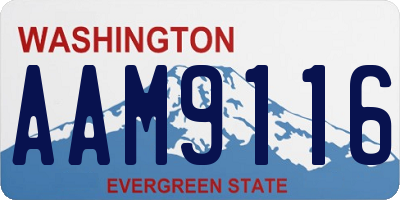 WA license plate AAM9116