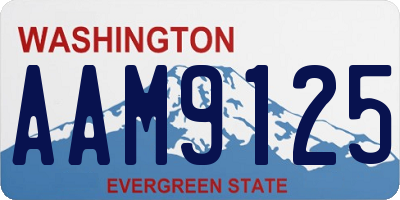 WA license plate AAM9125