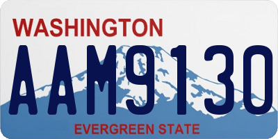 WA license plate AAM9130