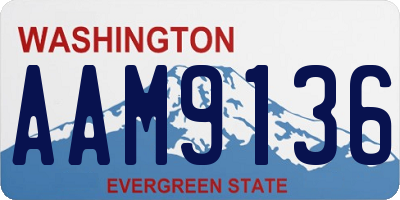 WA license plate AAM9136