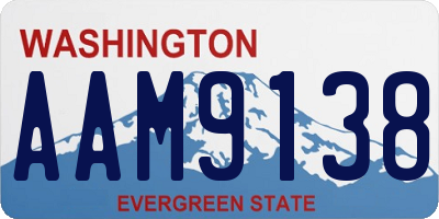 WA license plate AAM9138