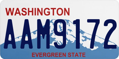 WA license plate AAM9172