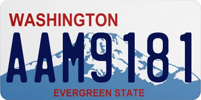 WA license plate AAM9181