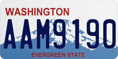 WA license plate AAM9190