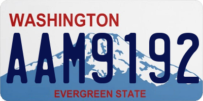 WA license plate AAM9192