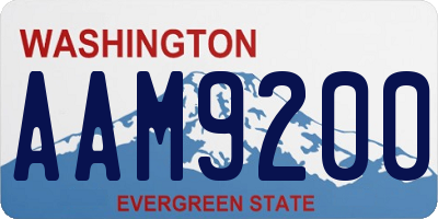 WA license plate AAM9200