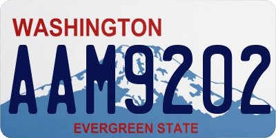 WA license plate AAM9202
