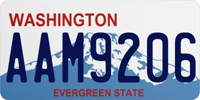 WA license plate AAM9206
