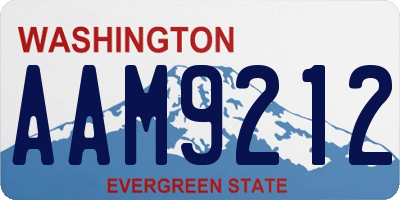 WA license plate AAM9212