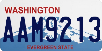 WA license plate AAM9213