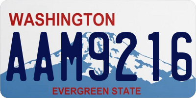 WA license plate AAM9216