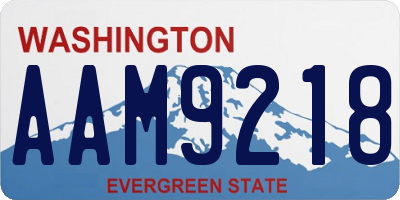 WA license plate AAM9218