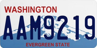 WA license plate AAM9219