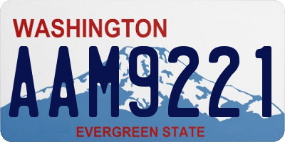 WA license plate AAM9221