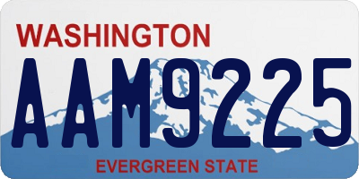 WA license plate AAM9225