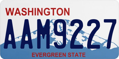 WA license plate AAM9227