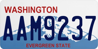 WA license plate AAM9237