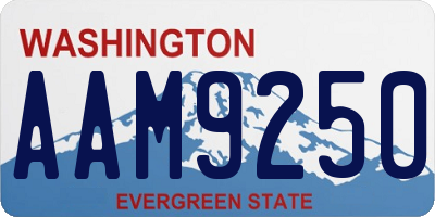 WA license plate AAM9250