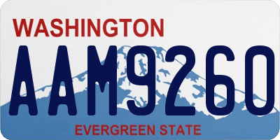 WA license plate AAM9260