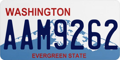 WA license plate AAM9262