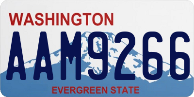 WA license plate AAM9266