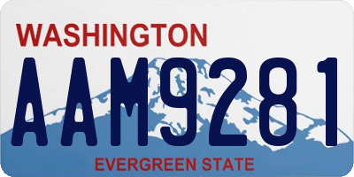 WA license plate AAM9281