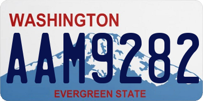 WA license plate AAM9282