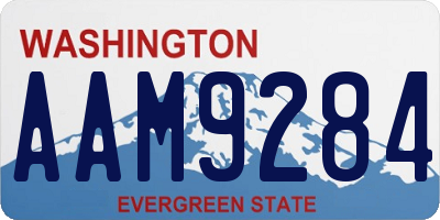 WA license plate AAM9284