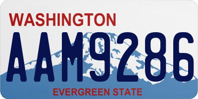 WA license plate AAM9286