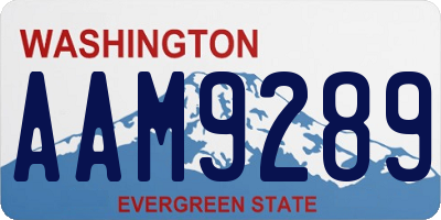 WA license plate AAM9289