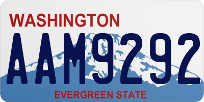WA license plate AAM9292