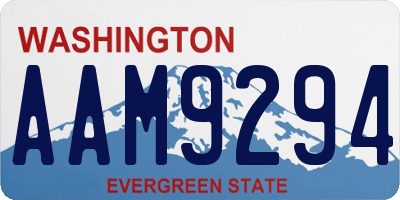 WA license plate AAM9294