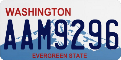WA license plate AAM9296