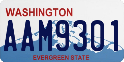 WA license plate AAM9301