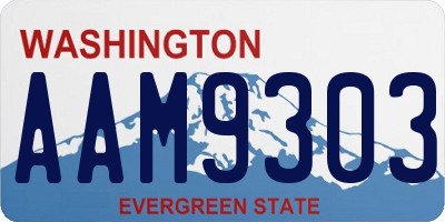 WA license plate AAM9303
