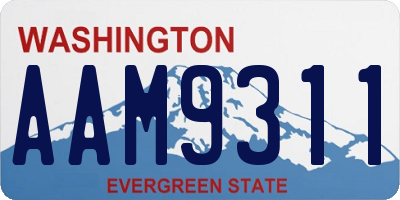 WA license plate AAM9311