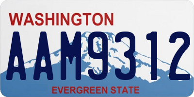 WA license plate AAM9312