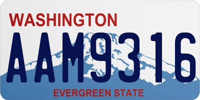 WA license plate AAM9316