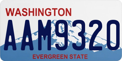 WA license plate AAM9320