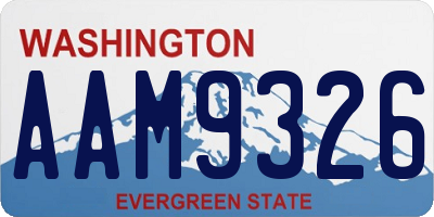 WA license plate AAM9326