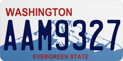 WA license plate AAM9327