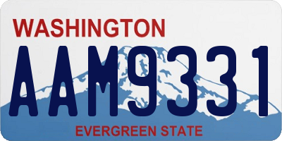 WA license plate AAM9331