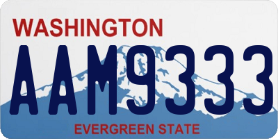 WA license plate AAM9333