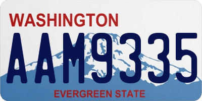 WA license plate AAM9335