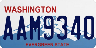 WA license plate AAM9340