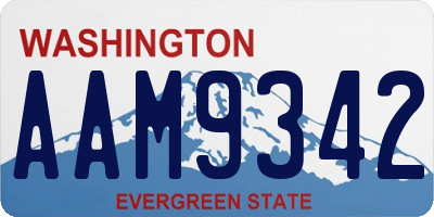 WA license plate AAM9342