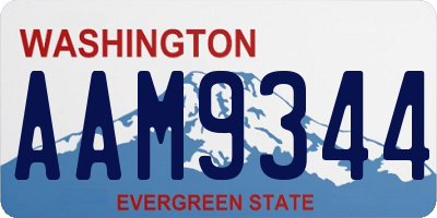 WA license plate AAM9344