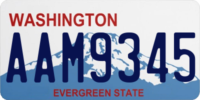 WA license plate AAM9345